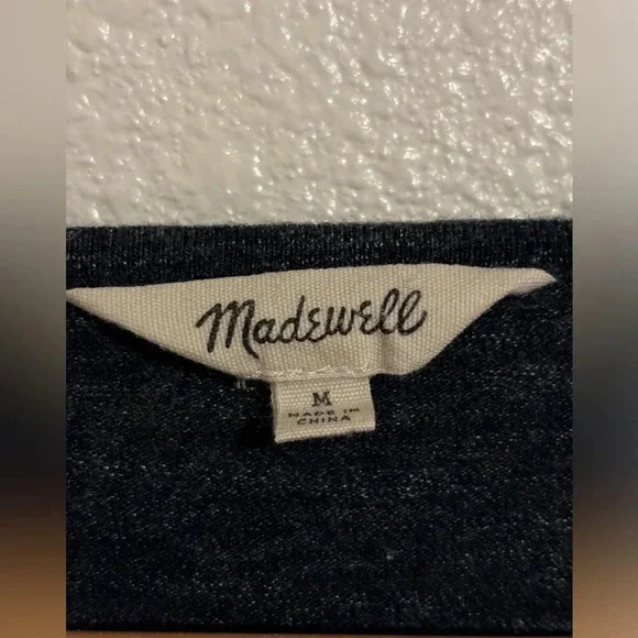 Madewell Color Block Long Sleeve Knit Shirt Size Medium - Picture 3 of 4